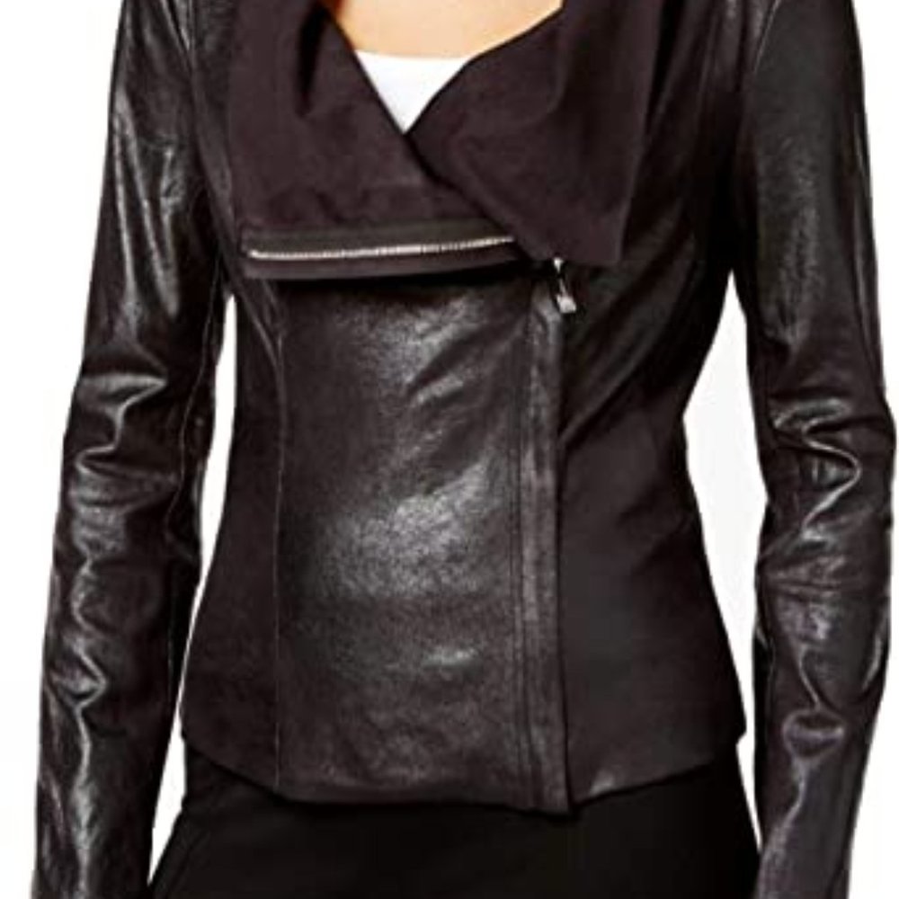 CALVIN KLEIN Gray Moto Jacket Size Medium